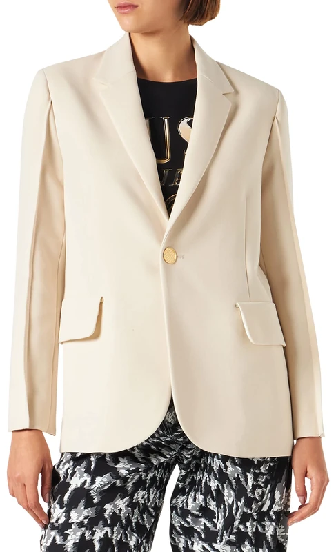 Just Cavalli Women's Jacket, 103 Ivory, UK 12