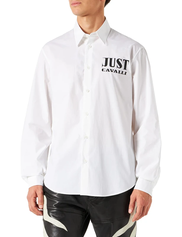 Just Cavalli Men's Shirt, 100 Optical White, 54
