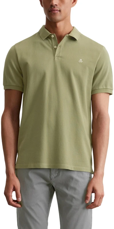 Marc OߴPolo Men's Regular Fit Organic Cotton Short Sleeve Polo Shirt, Green (Olive), S
