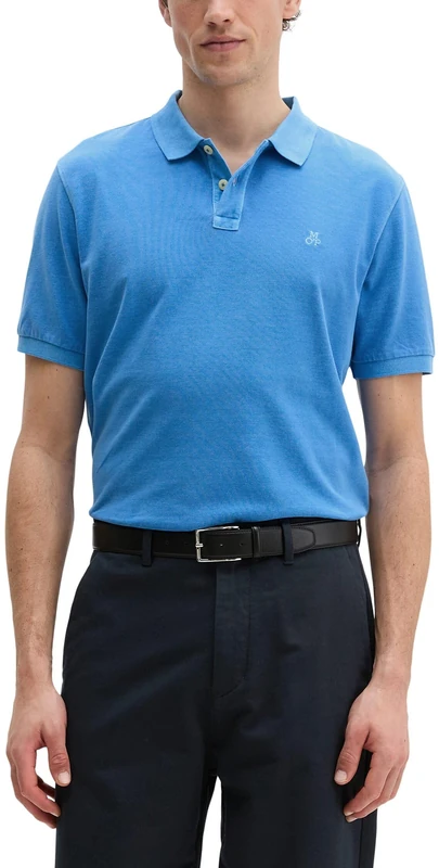 Marc OߴPolo Men's Regular Fit Organic Cotton Short Sleeve Polo Shirt, Blue (Dark Navy), XXL