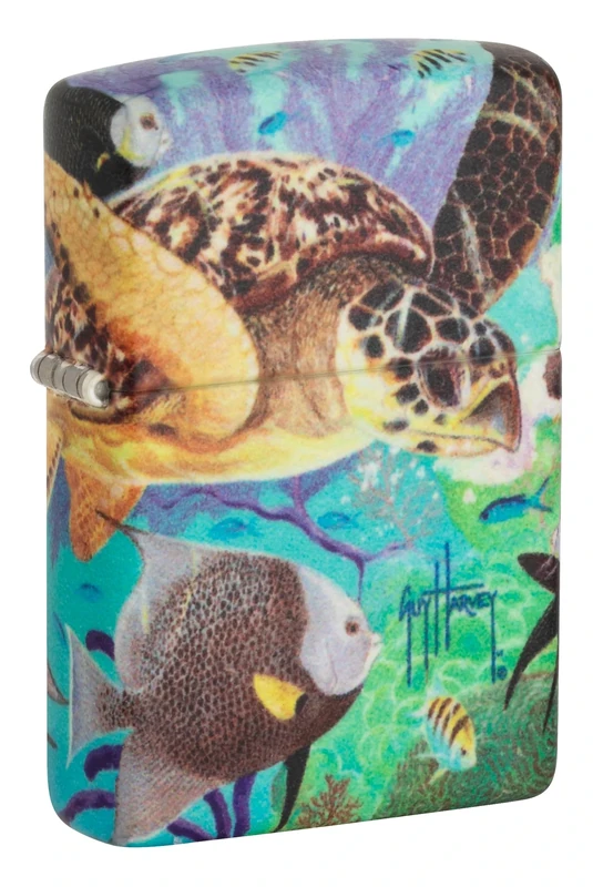 Zippo Windproof Lighter, Guy Harvey Design – 540°, Colour Image – Refillable, Reusable, Windproof Design – Comes in Gift Box – Made in the USA