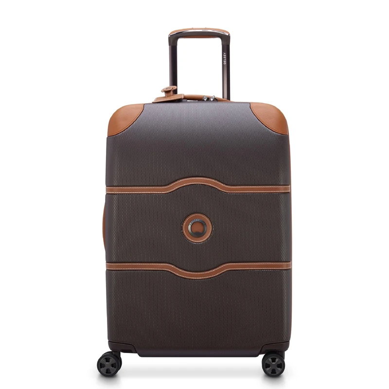 DELSEY PARIS Chatelet Air 2.0 Hardside Luggage with Spinner Wheels, Chocolate Brown, Checked-Large 28 Inch, Chatelet Air 2.0 Hardside Luggage with Spinner Wheels