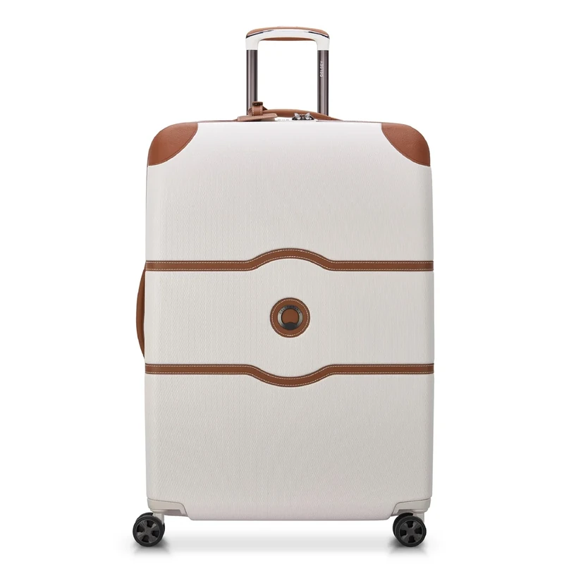 DELSEY PARIS Chatelet Hardside Luggage with Spinner Wheels, Champagne White, Checked-Large 28 Inch, No Brake, Chatelet Hardside Luggage with Spinner Wheels