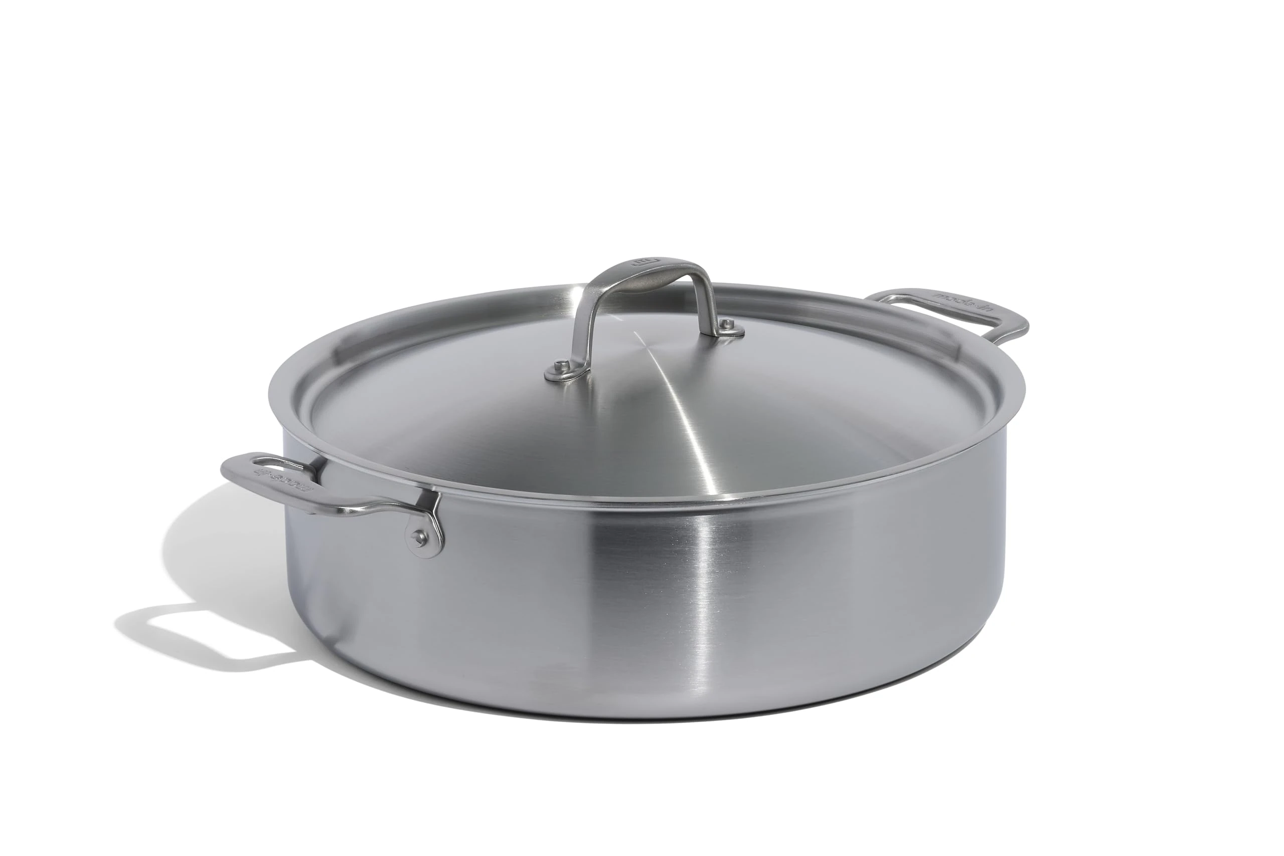 Made In Cookware - 10 Quart Stainless Steel Rondeau Pot w/Lid - 5 Ply Stainless Clad - Professional Cookware - Made in Italy - Induction Compatible