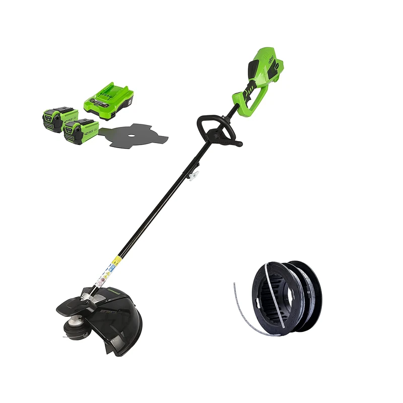 Greenworks Cordless Lawn Trimmer 40V 40cm with Spool, 2X2Ah Battery and Charger