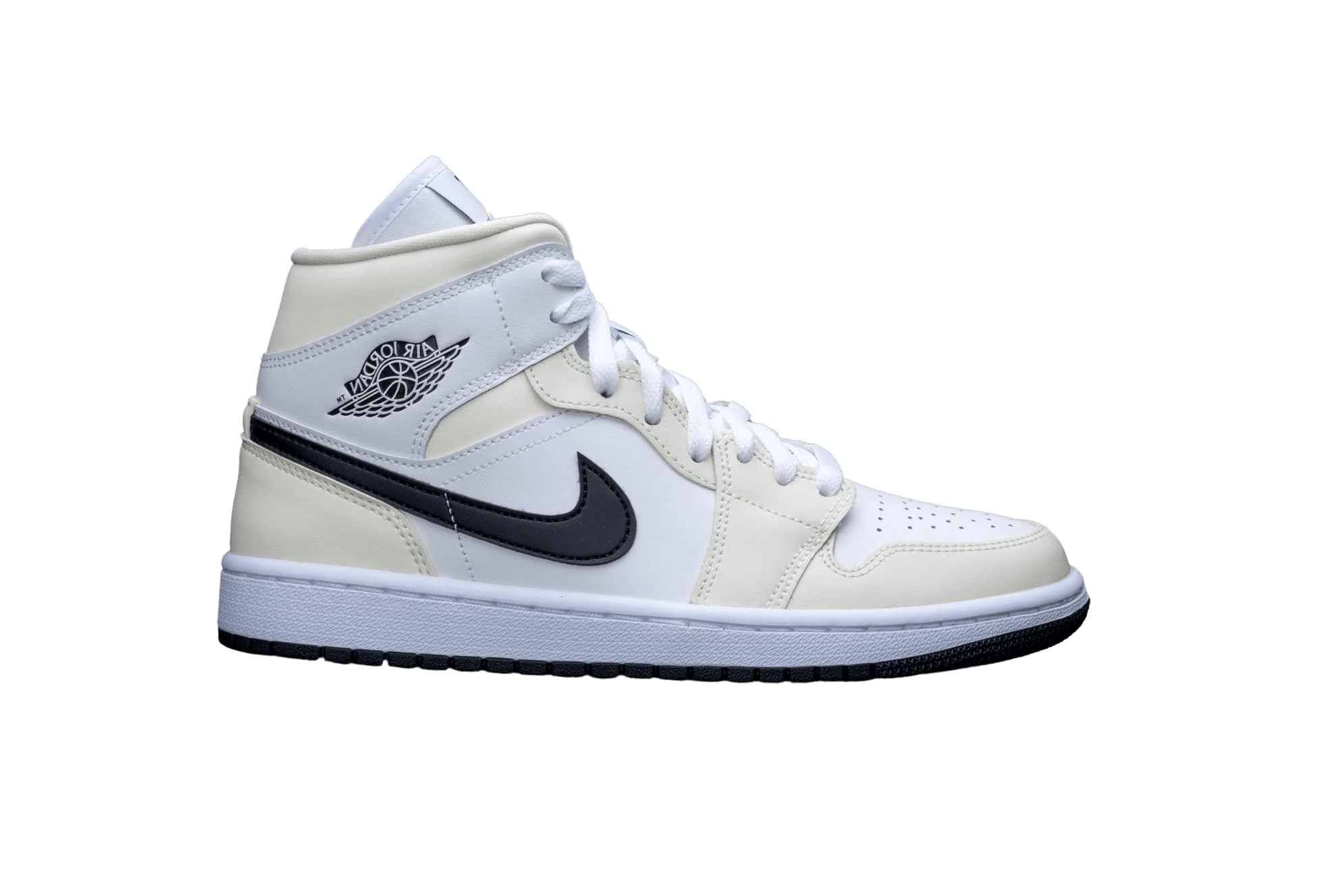 NIKE Womens Air Jordan 1 Mid Trainers BQ6472 Sneakers Shoes (UK 6 US 8.5 EU 40, Coconut Milk Black 121)