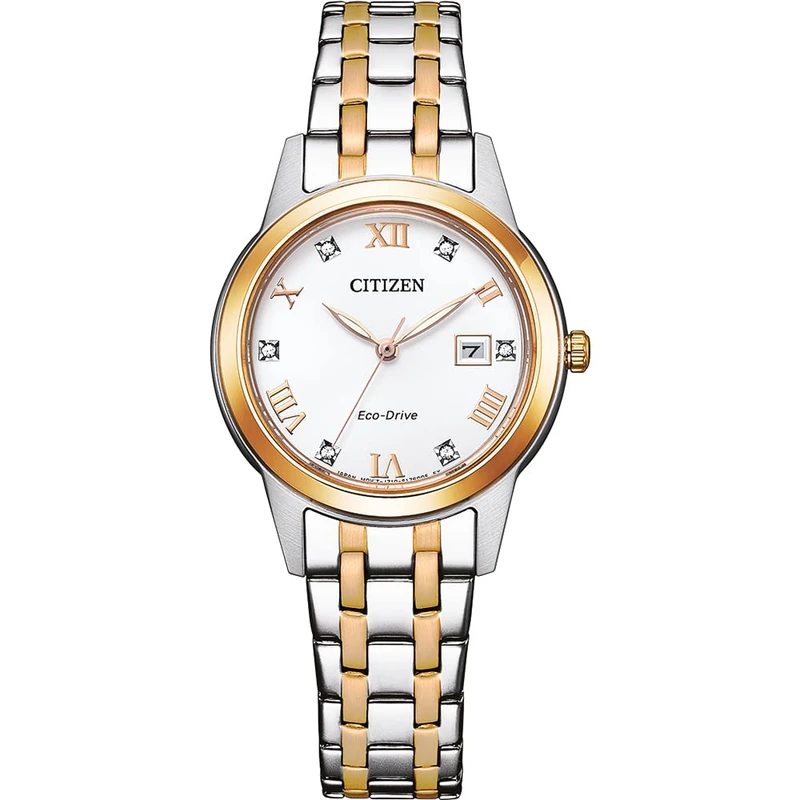 Citizen Women's Analogue Eco-Drive Watch with a Stainless Steel Band Elegance