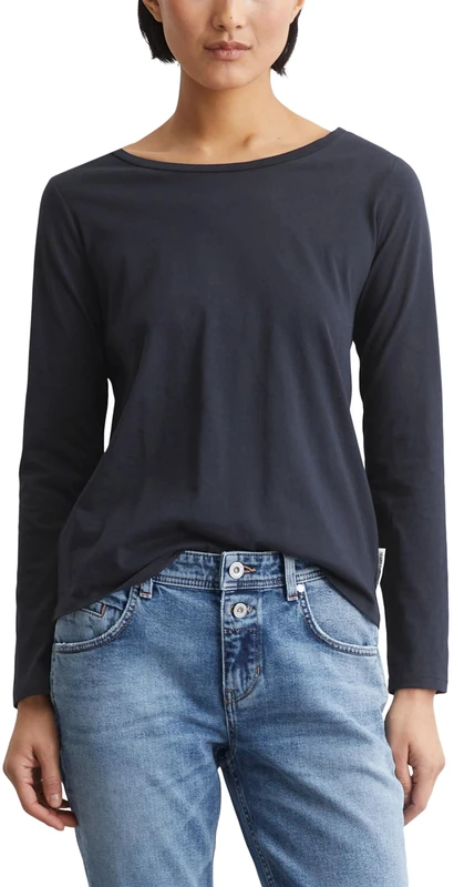 Marc OߴPolo Women's Regular Fit Organic Cotton Long Sleeve Top, Blue (Manic Midnight), S