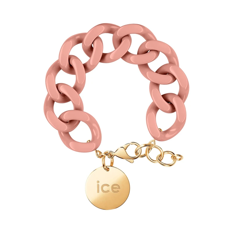 ICE - Jewellery - Chain bracelet - Clay - Chunky Chain Bracelet for Women in Pink Colour with a Gold Medal (020350)