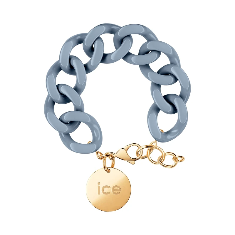 ICE - Jewellery - Chain bracelet - Artic Blue - Chunky Chain Bracelet for Women in Blue Colour with a Gold Medal (020356)