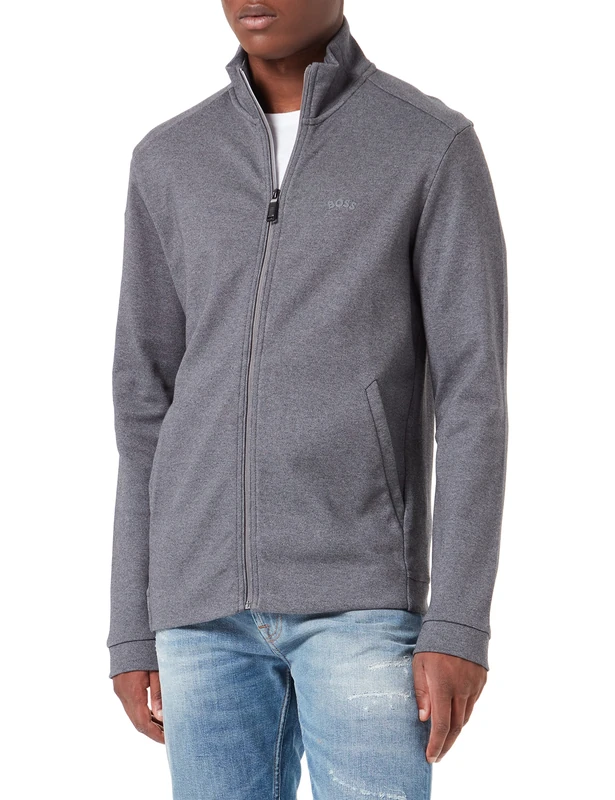 BOSS Men's Skaz Curved Jersey, Medium Grey, XS