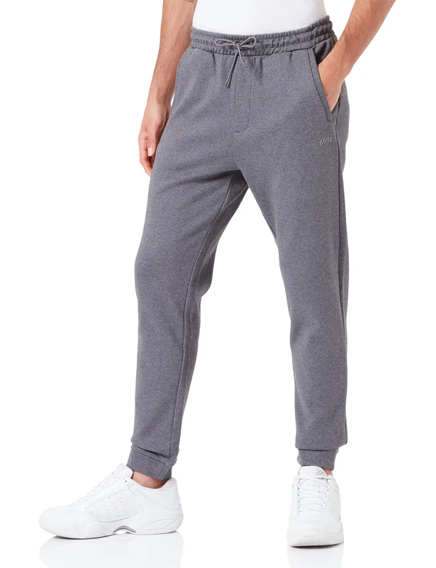 BOSS Uomo Hadiko Curved Jersey, Medium Grey, XXXXXXL