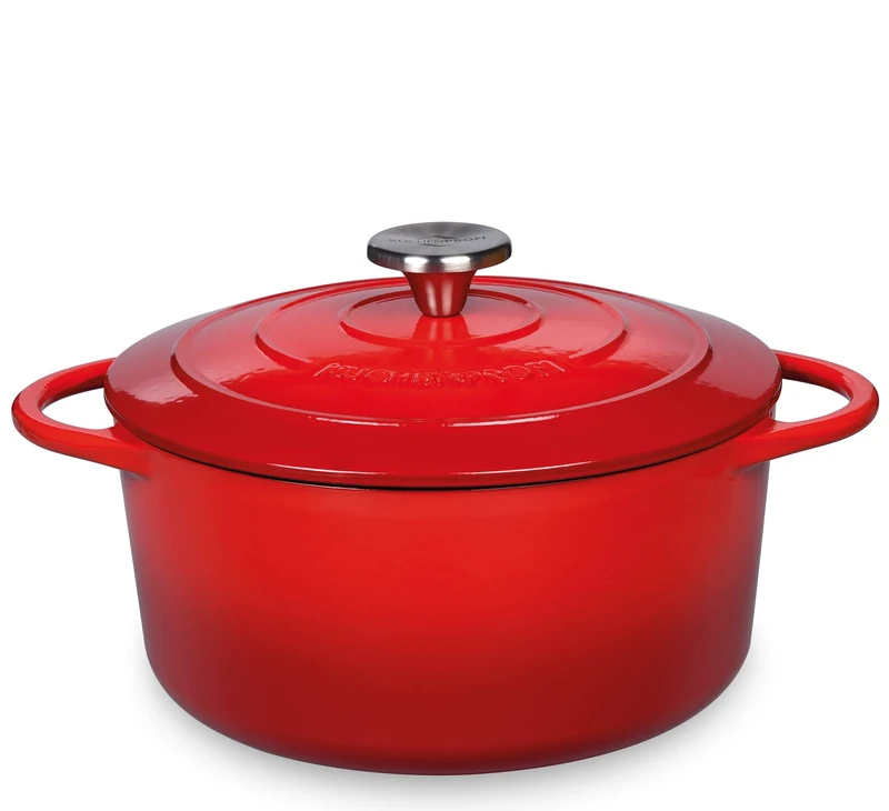 Küchenprofi Provence Round Casserole Dish 22 cm Red Cast Iron Roasting Pan 22 cm