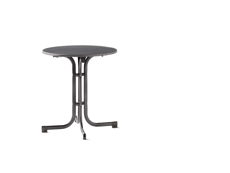 SIEGER Boulevard Folding Table with Mecalit Pro Top Dimensions approx. 70 cm Diameter Iron Grey/Slate Anthracite