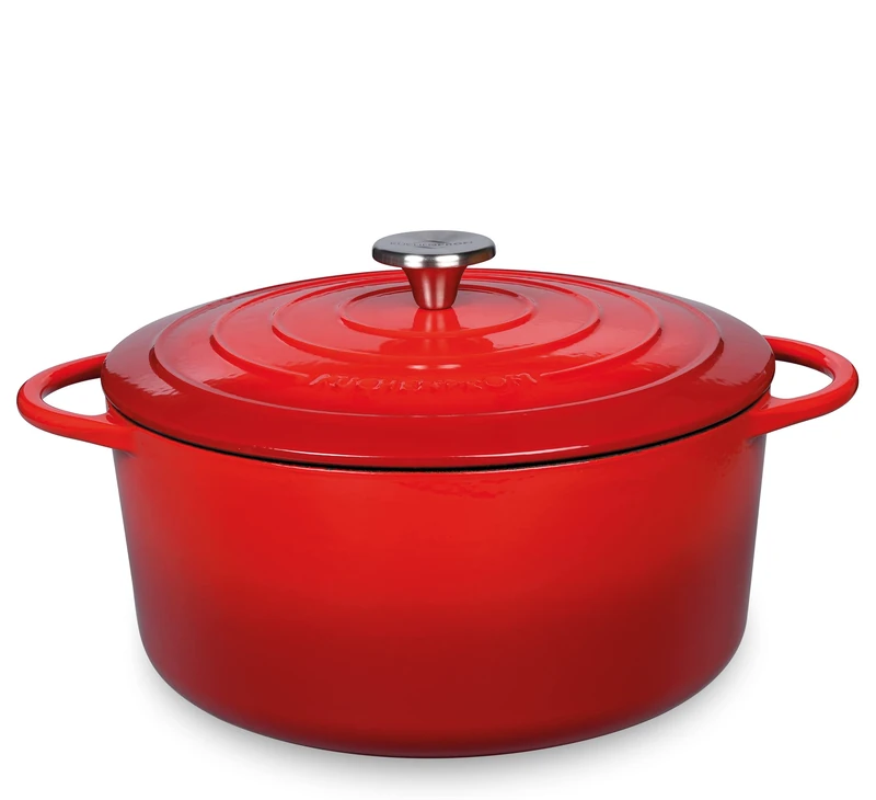 Küchenprofi Round Stewing Pan 26 cm Red Provence Cast Iron Roasting Dish 26 cm