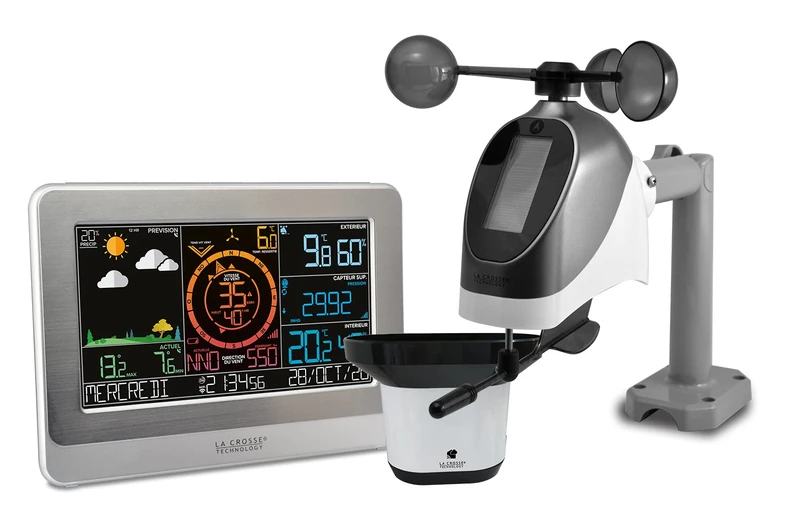 La Crosse Technology - WS6869 Professional Weather Station with Wi-Fi Connection, White and Silver