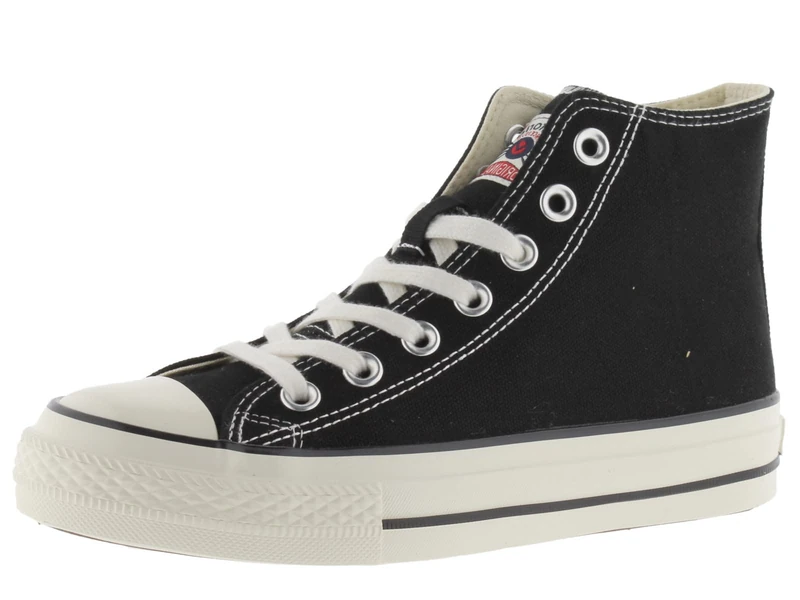 victoria Tribu Canvas High-Top Trainers & Retro Logo & Shiny Finish Sole 1057101 for Women Negro 36