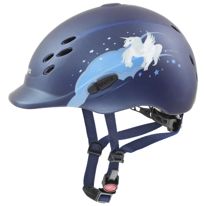 uvex Onyxx - Lightweight Riding Helmet for Kids - Individual Fit - Optimized Ventilation - Unicorn Navy - 49-54 cm