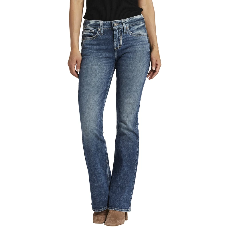 Silver Jeans Co. Women's Suki Mid Rise Bootcut Jeans, Med Wash Sjl294, 30W x 31L