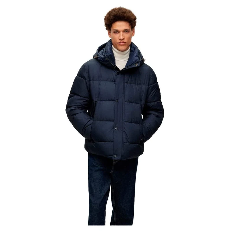 BOSS Mens Omaris Logo-patch puffer jacket with water-repellent finish