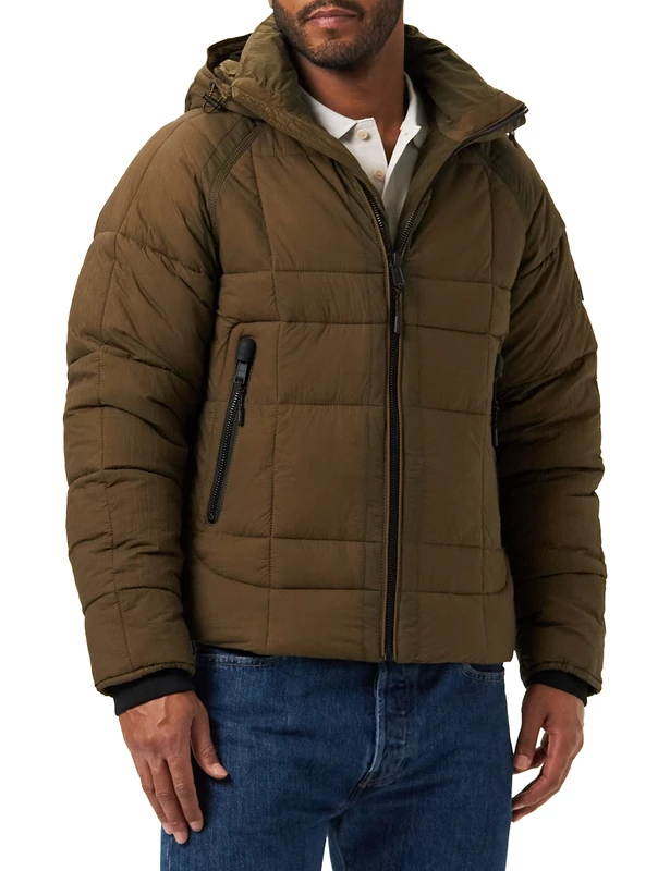 BOSS Mens Opole-D Regular-fit Jacket with Water-Repellent Finish Green