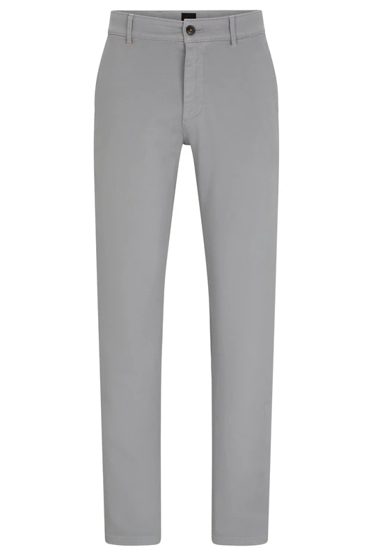 BOSS Men's Schino-Slim Trousers_Flat, Silver, 36 W/34 L