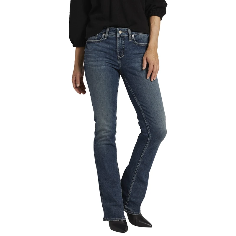 Silver Jeans Co. Womens Suki Mid Rise Bootcut Jeans, Med Wash Eae356, 29W x 31L