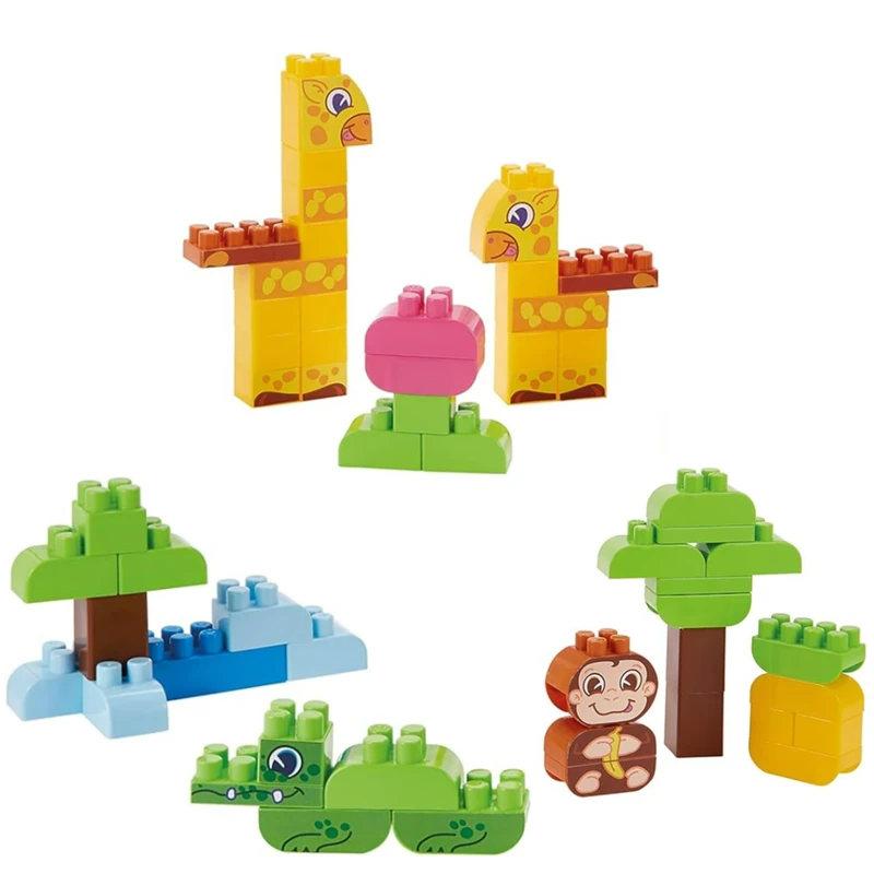 Ecoiffier Jouets 1379 - Jungle Chest - 200 Pieces - Abrick - Construction Game for Children - From 18 Months - Made in France, Multi-Coloured