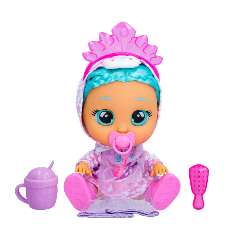 CRYING BABIES Kiss Me Elodie, Interactive Doll Blushes with a Kiss and Cry Like a Baby with Hair to Comb, Dress Clothes & Accessories, Toy & Gift for Boys & Girls +1 Year Old - Image 1