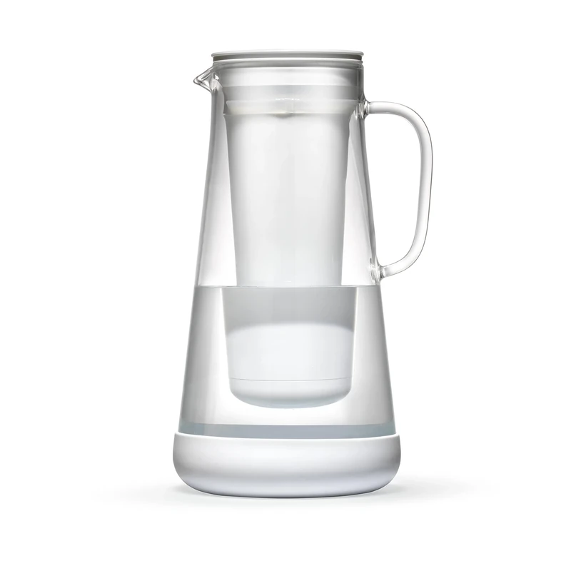 LifeStraw Home Pitcher Glass and Silicone Base 7 cup White