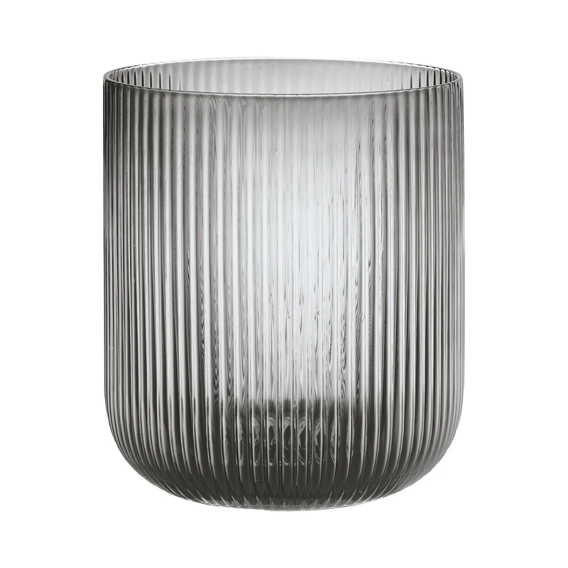 blomus -VEN 66250 Lantern Size L, Soft Grey Tone, Elegant Eye-Catcher as a Lantern or Vase, Colour Smoke