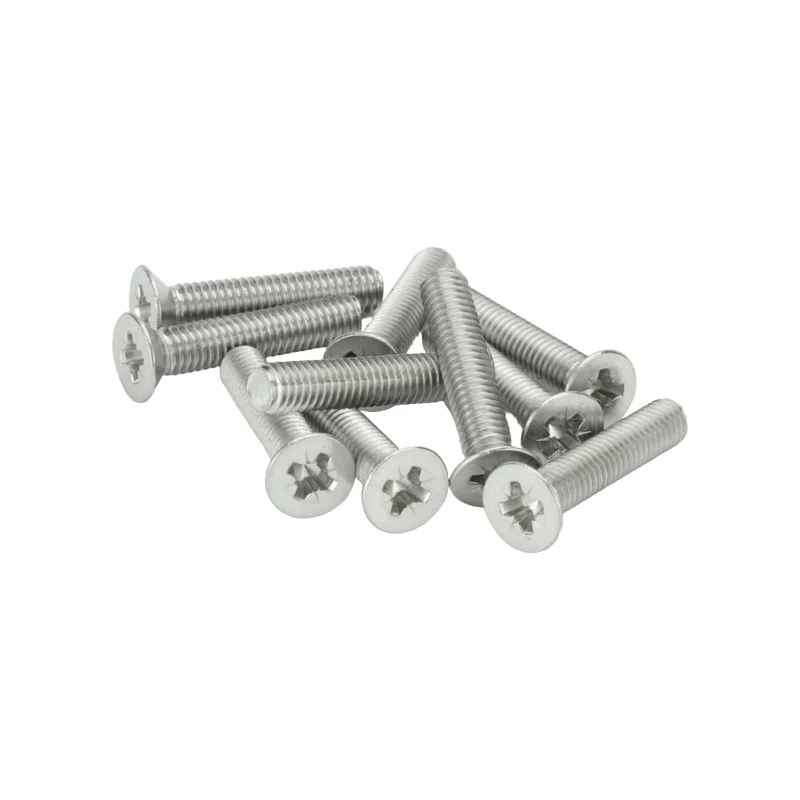 M5 (5mm x 30mm Incl Head) Pozi Countersunk Machine Screws - A2 Grade Stainless Steel (Pack of 10)
