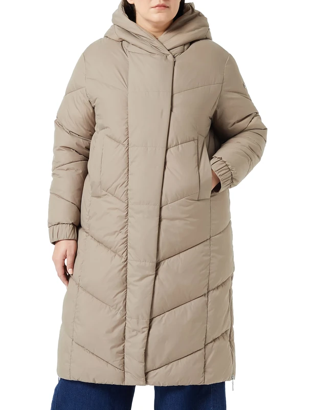 TAIFUN Women's 250036-11618 Mantel Nicht Wolle, Taupe, 38