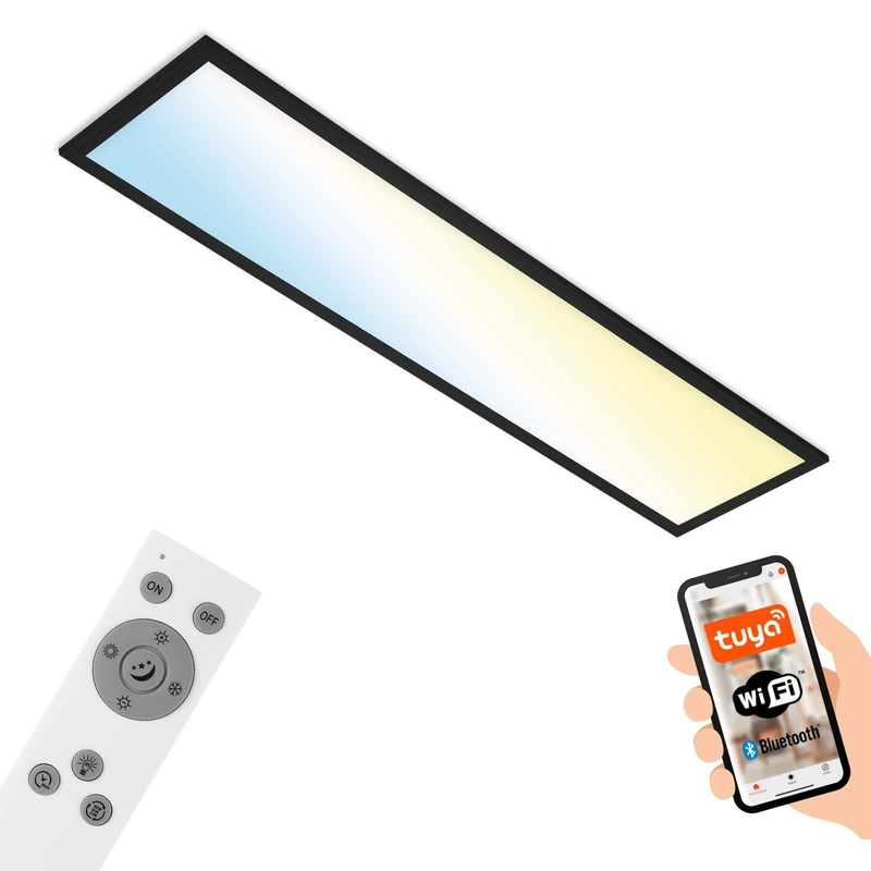 Briloner Smart LED Ceiling Light - WiFi CCT Dimmable Black