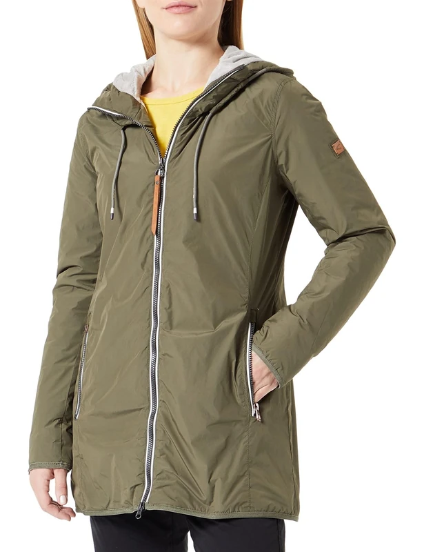 camel active Women's 320020/8r26 Jacket, Dark Khaki, 8