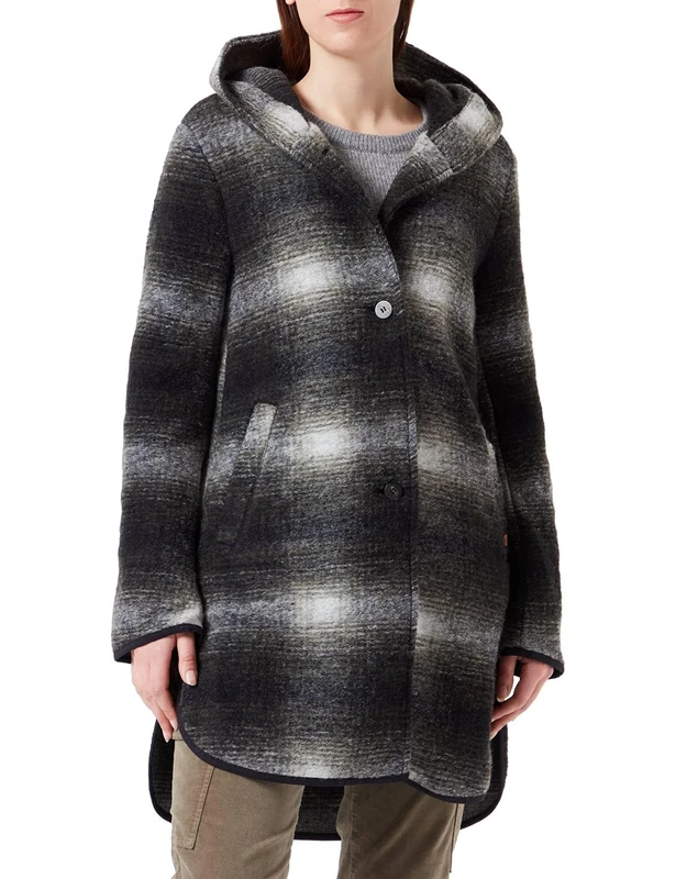 Camel Active Womenswear Women's 310050/8f32 Coat, Forest Check, XS/S