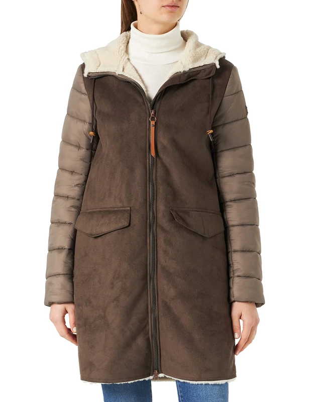 Camel Active Womenswear Women's 310260/8F55 Coat, Dark Mauve, 40