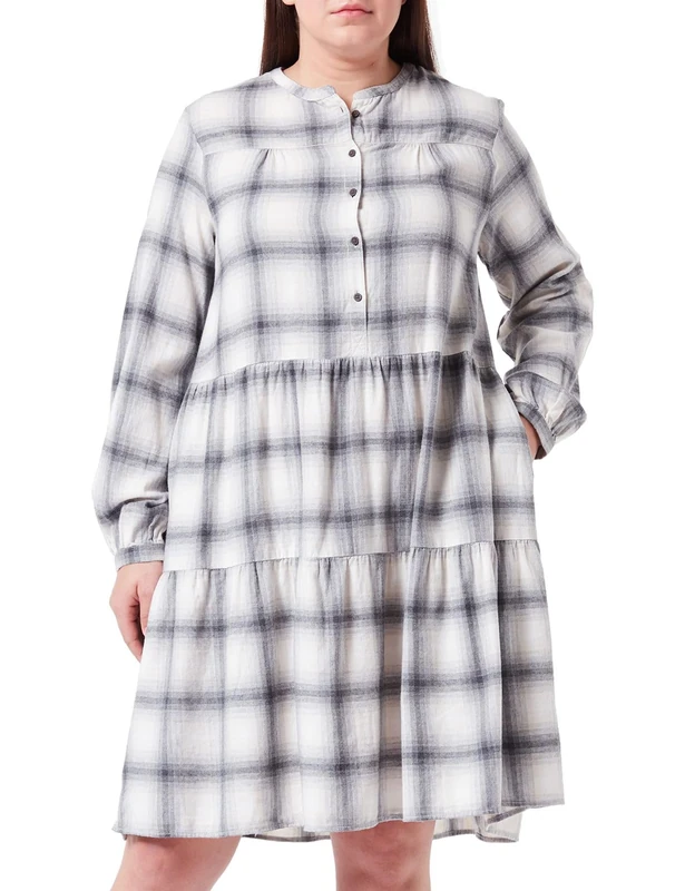 Camel Active Womenswear Women's 391260/8s43 Dress, Grey Check, XL