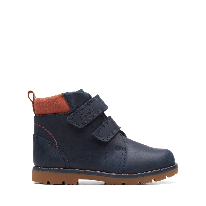Clarks Boys' Heath Lace T Ankle Boots, navy, 5 UK