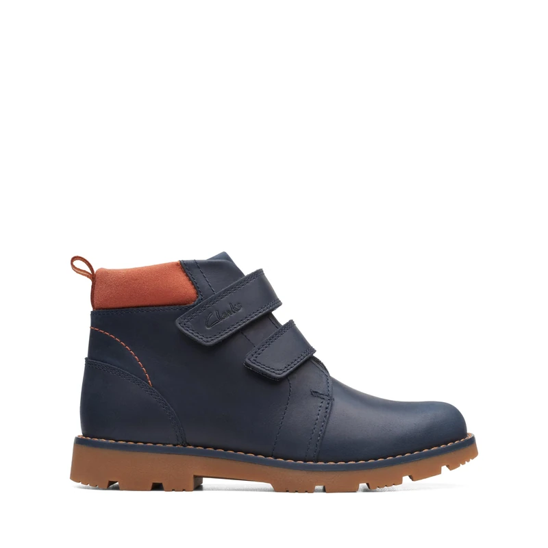 Clarks Boy's Heath Lace K Combat Boot, navy, 9 UK