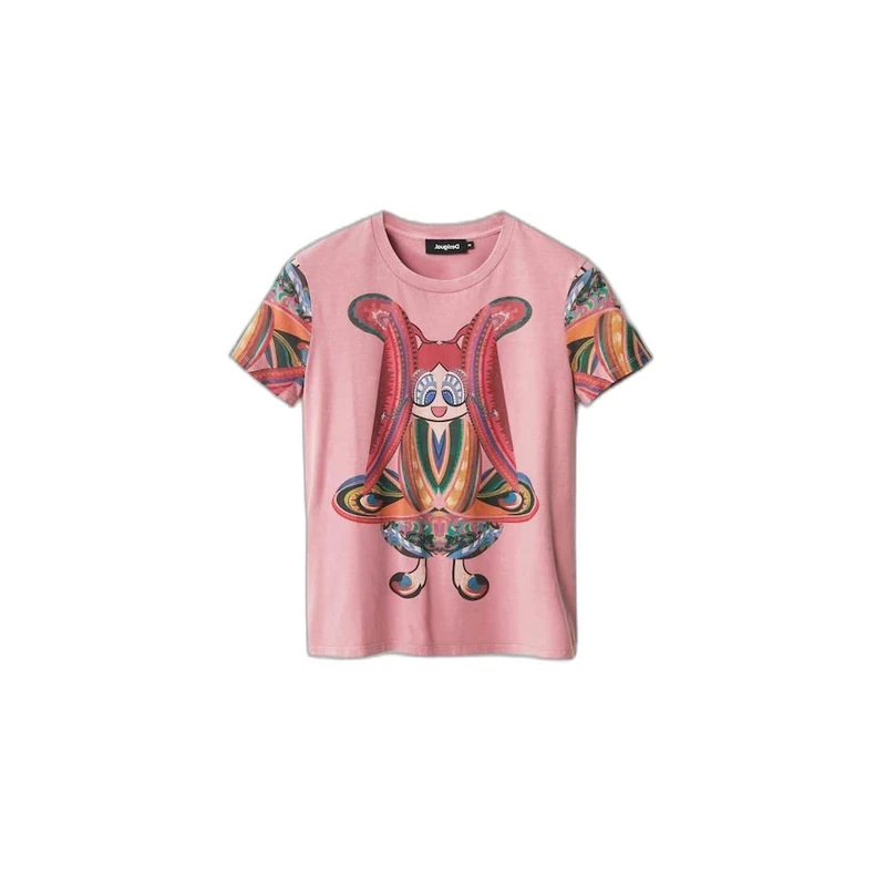 Desigual Women's T-Shirt Short Sleeve, red, L