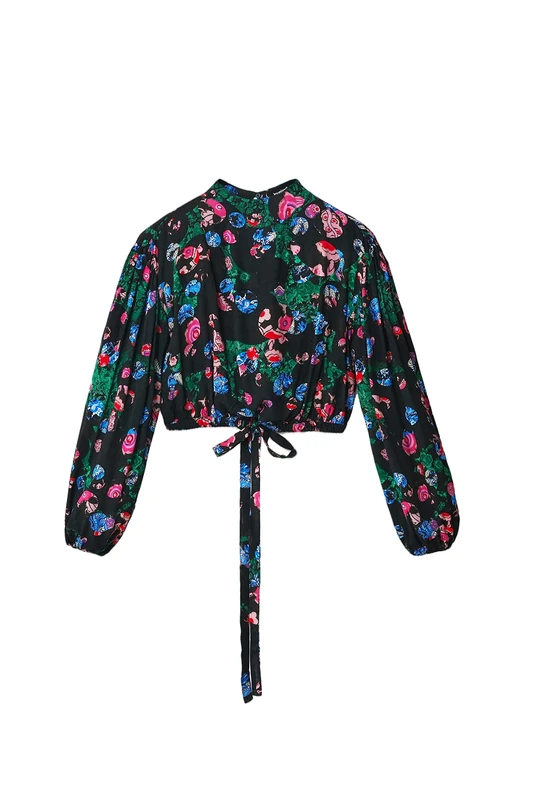 Desigual Women's Long Sleeve Blouse T-Shirt, Black, XL - Image 1
