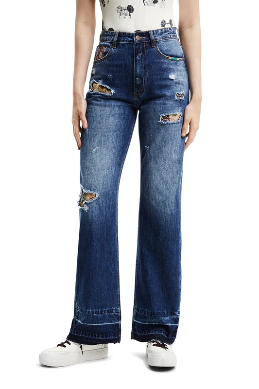 Desigual Women's Xenia, 5053 Denim Medium Wash Jeans, Blue, 16 - Image 1