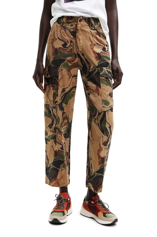 Desigual Women's Pant_Marisa, 6007 Beige Safari Casual Trousers, Brown, M