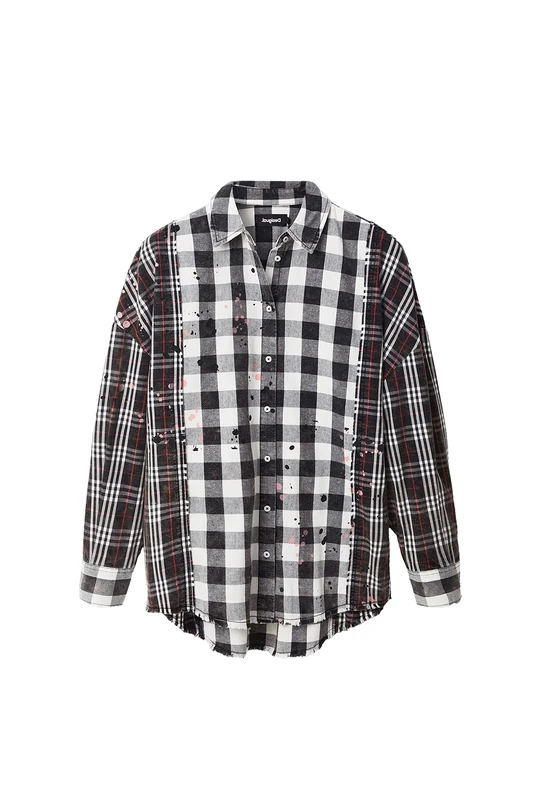 Desigual Women's Long-Sleeved Shirt T, White, M