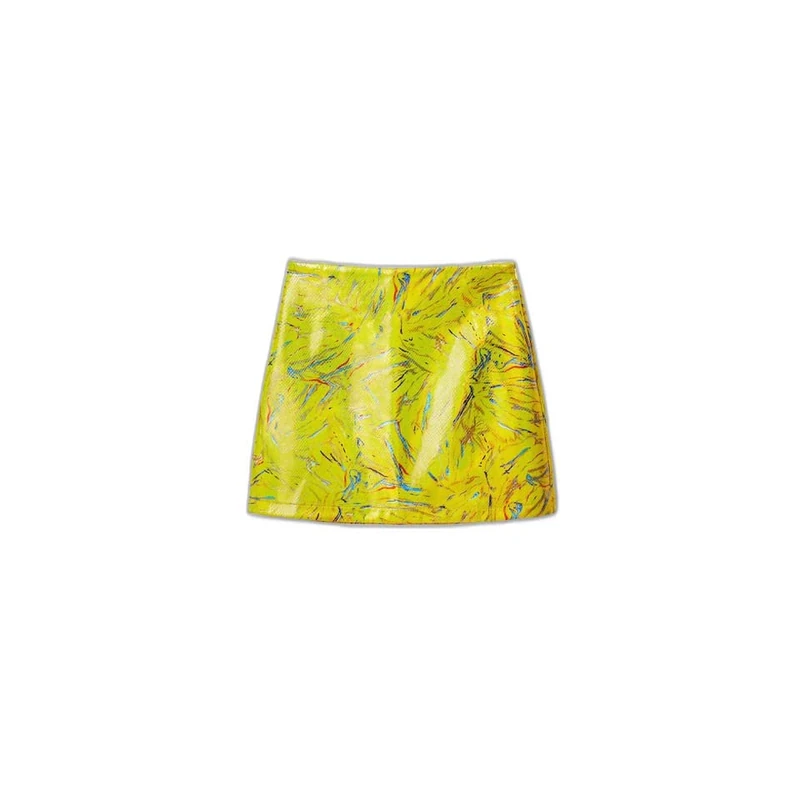 Desigual Women's FAL_ida, 8000 Amarillo Fluor Skirt, Yellow, X-Small