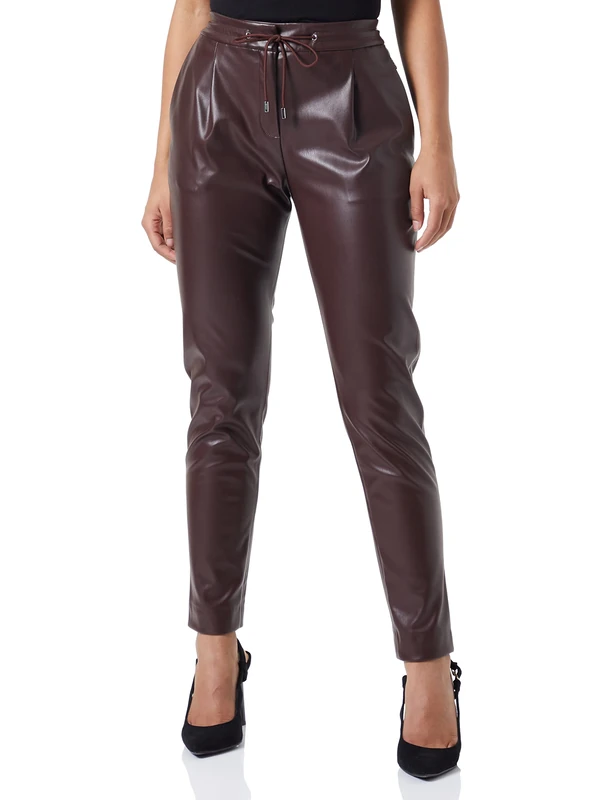 HUGO Women's Hemias-1 Trousers, Dark Brown201, 12