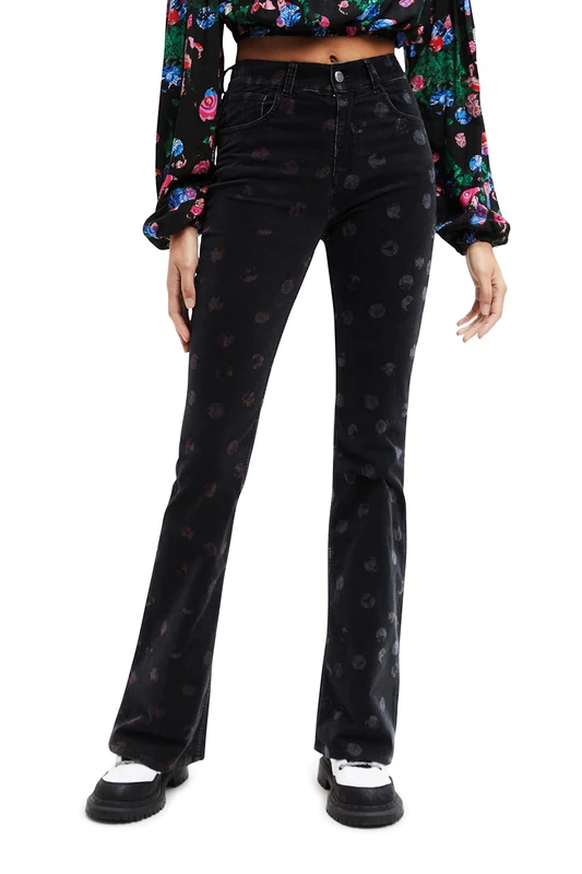 Desigual Women's Pant_topo, 2000 Black Casual Trousers, 8