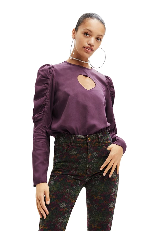 Desigual Women's Long-Sleeved T-Shirt, red, X-Small