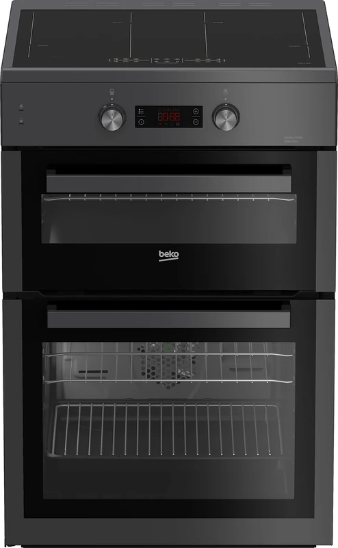 Beko Electric Cooker, 60 cm Induction Hob, Double Oven, LED Display, Anthracite